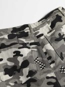 Camouflage straight-leg mid-length jeans smaller
