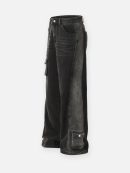 Multi-Pocket Design Washed Workwear Straight Jeans