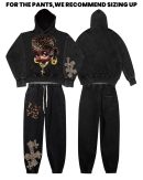Cartoon girl Print with Leopard Cross Pants (370g)