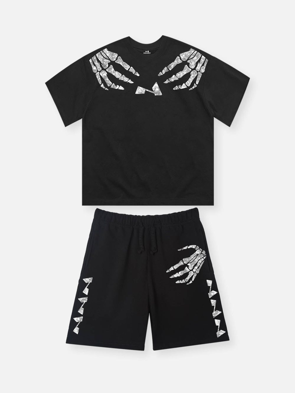 Silver Skull Claw Noissey-logo Silver Diamond Print Pants - Image 3