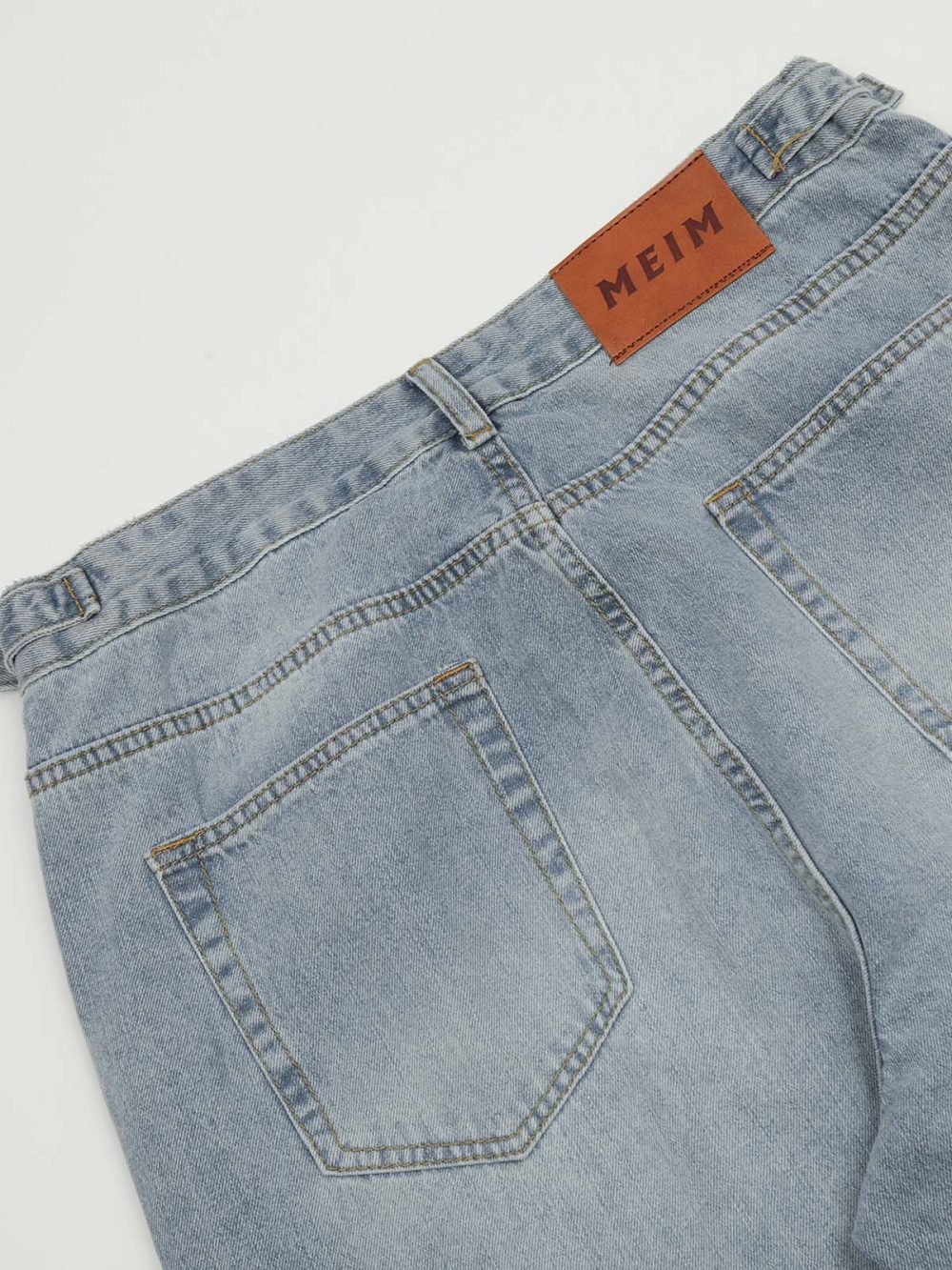 Vintage Striped Blue Straight Jeans - Image 7