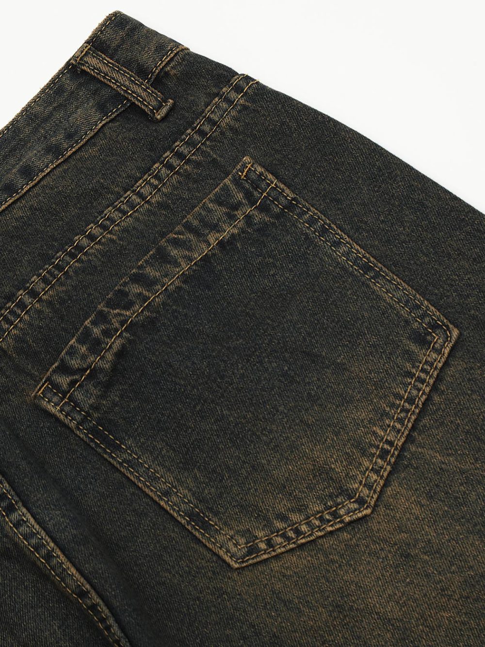 layered-patchwork button-front straight-leg retro jeans - Image 10