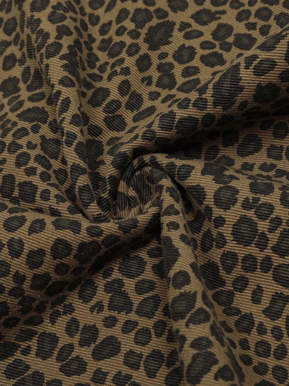 Leopard-Print Machete-Cut Middle split Jeans - Image 8