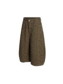 Leopard-Print Machete-Cut Middle split Jeans