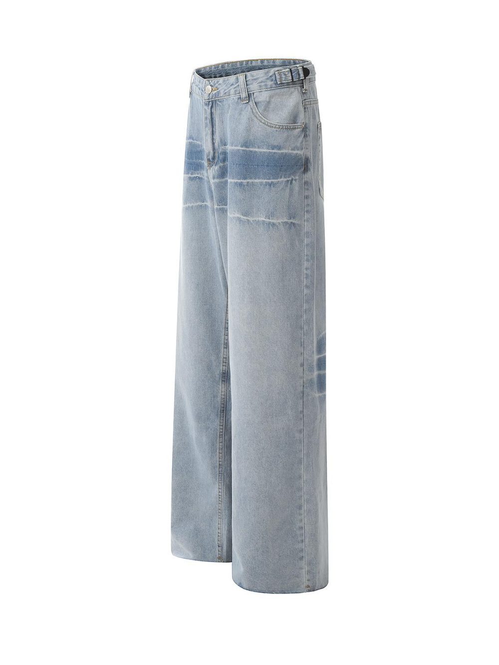Vintage Striped Blue Straight Jeans - Image 2
