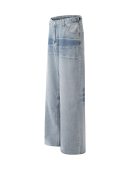 Vintage Striped Blue Straight Jeans