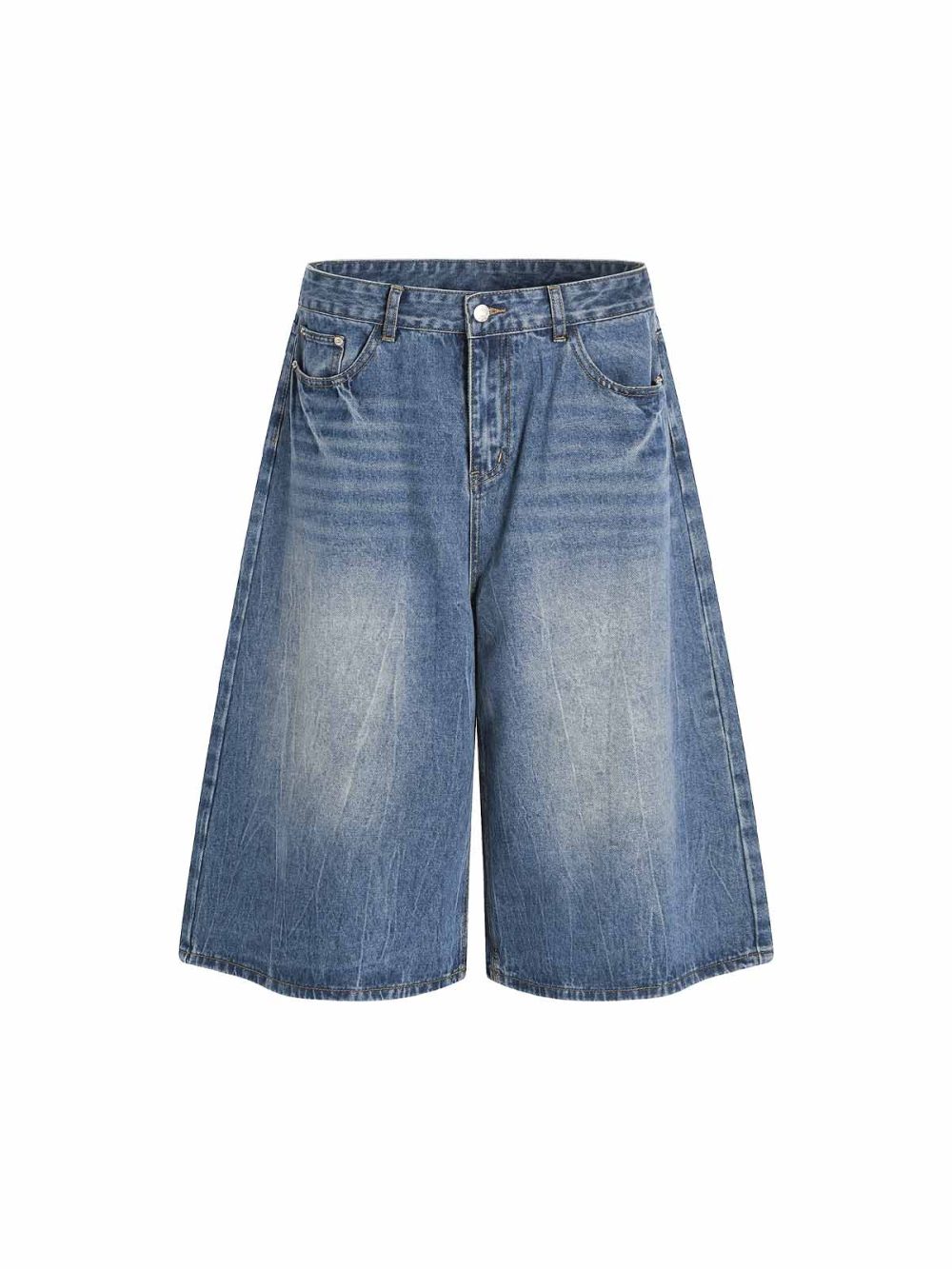 Blue Straight-leg Center-crease Jeans