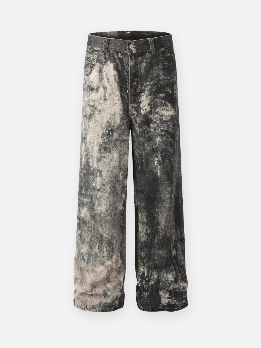 Camouflage Printed Tie-Dye Straight Jeans