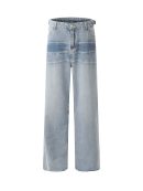 Vintage Striped Blue Straight Jeans