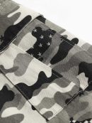 Camouflage straight-leg mid-length jeans smaller