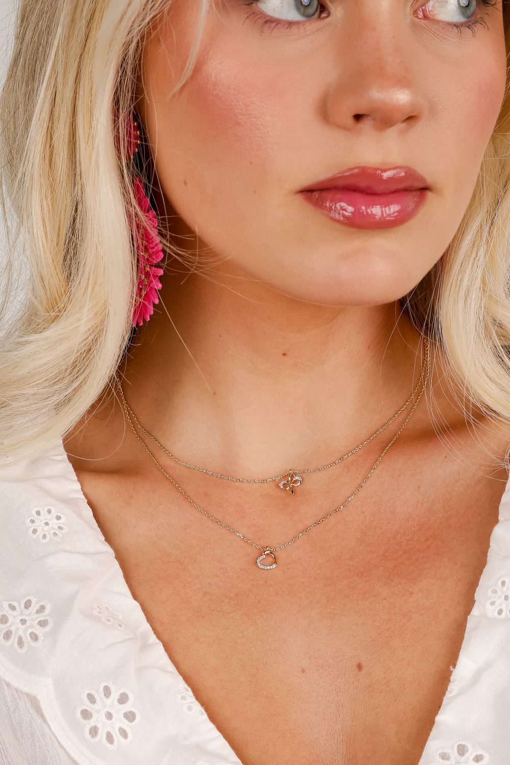 Monica Gold Heart Charm Layered Necklace - Image 4