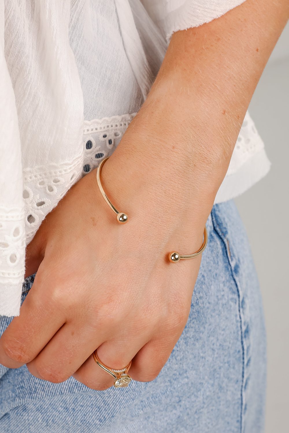 Hattie Gold Cuff Bracelet - Image 4