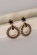 Carmen Black Circle Drop Earrings