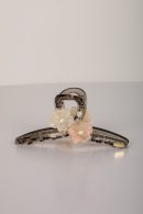 Shining Sweetheart Black Floral Claw Hair Clip