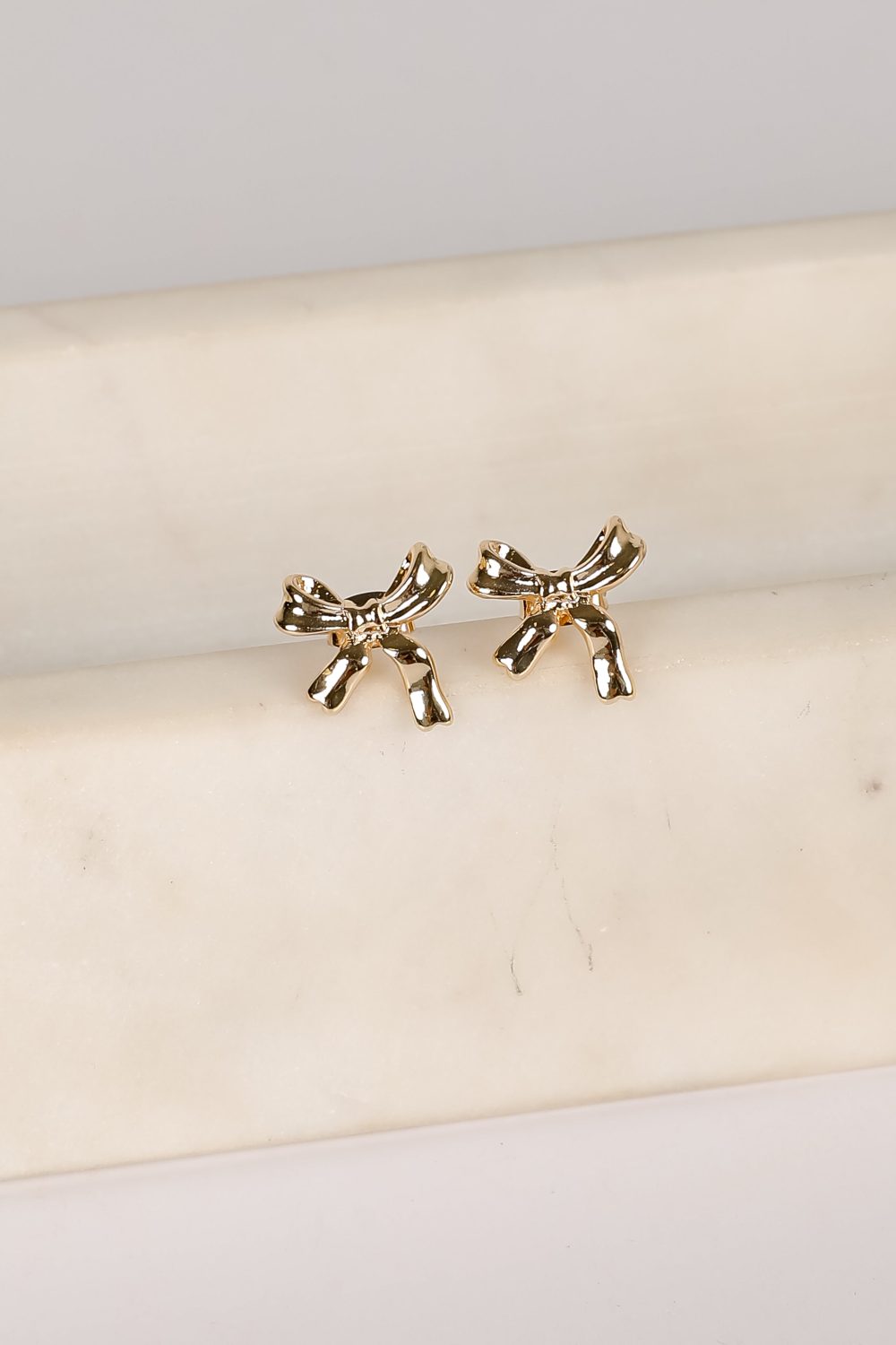 Stephanie Gold Bow Earrings - Image 3