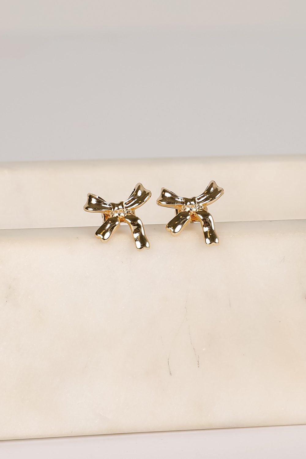 Stephanie Gold Bow Earrings - Image 2