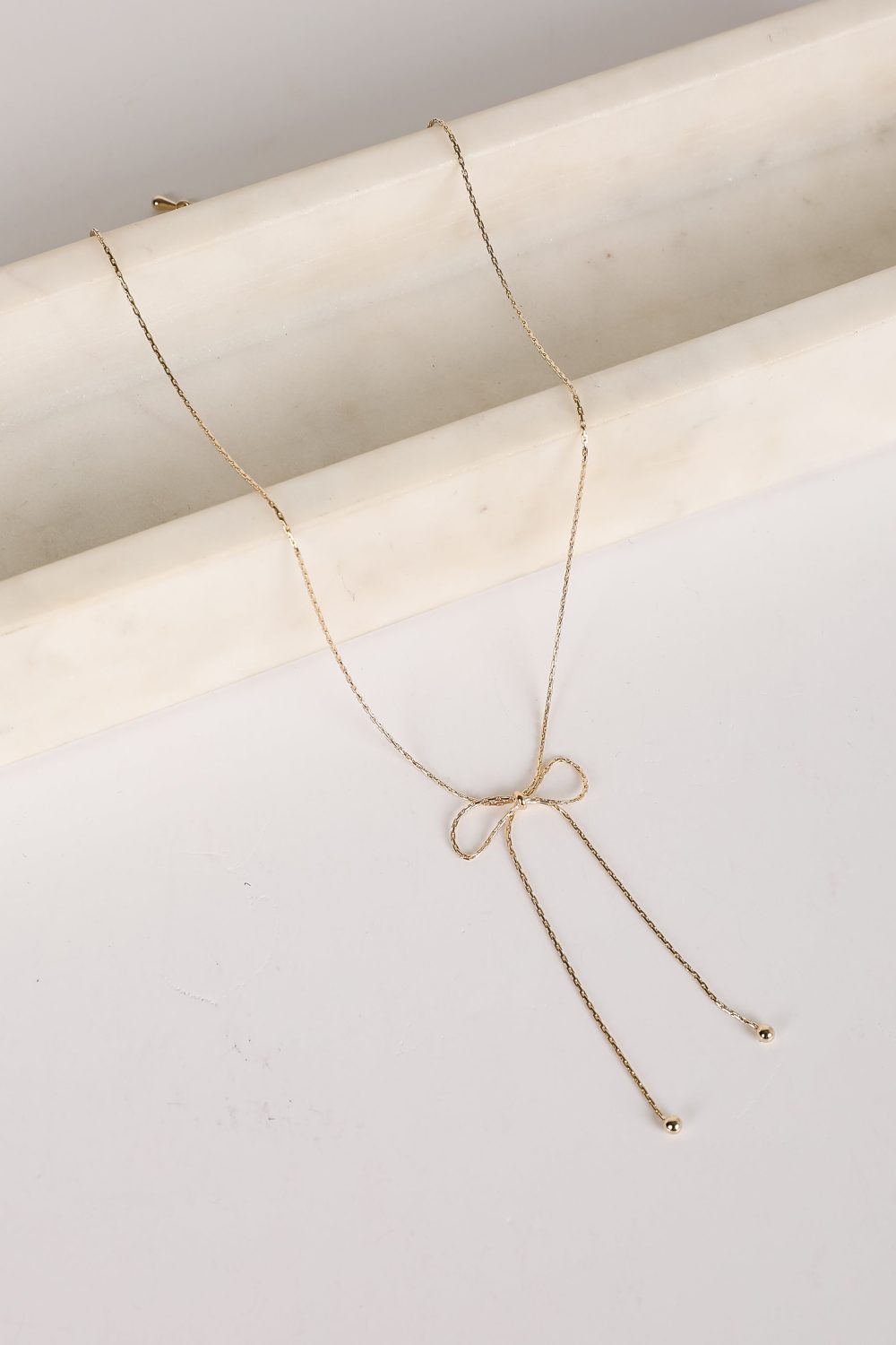 Nora Gold Bow Chain Necklace - Image 4