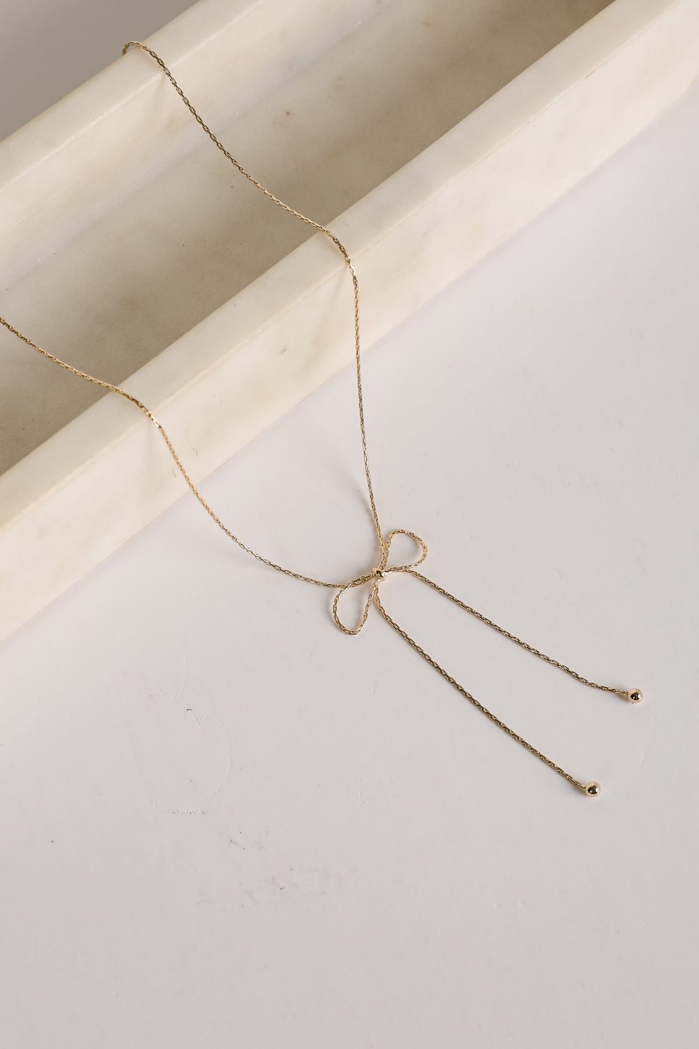 Nora Gold Bow Chain Necklace - Image 2