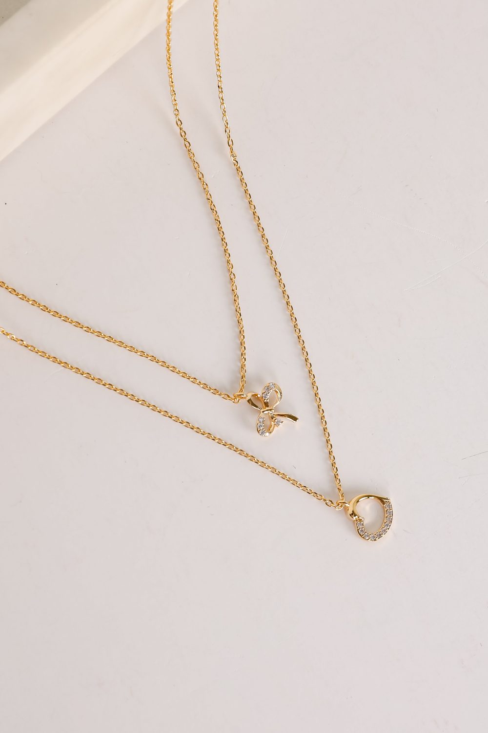 Monica Gold Heart Charm Layered Necklace - Image 3
