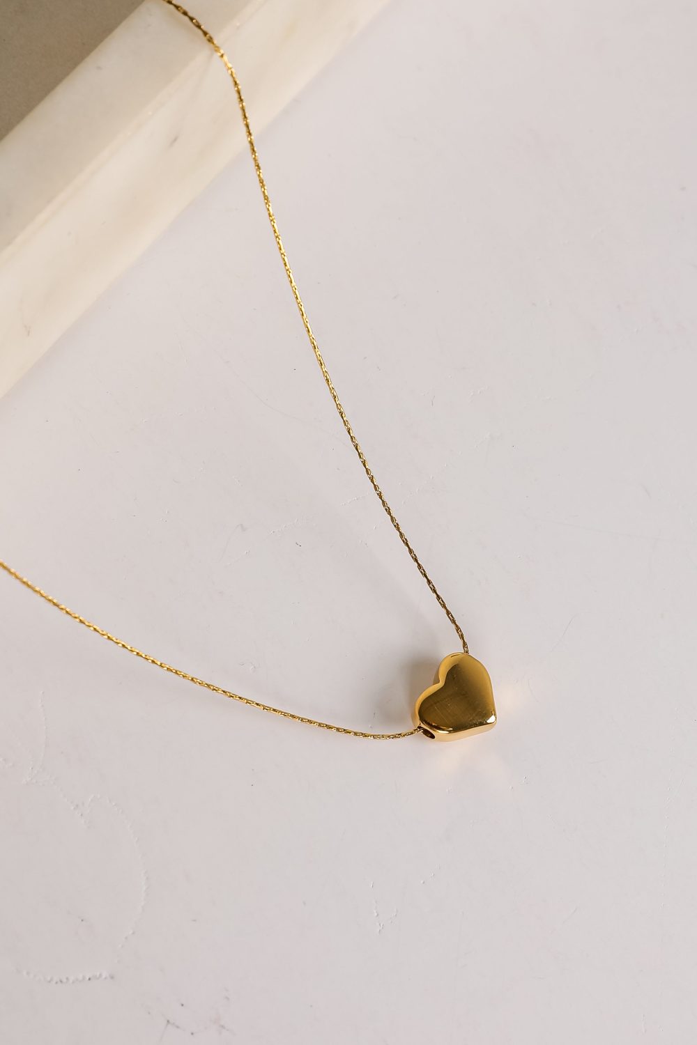 Abby Gold Heart Charm Necklace - Image 2
