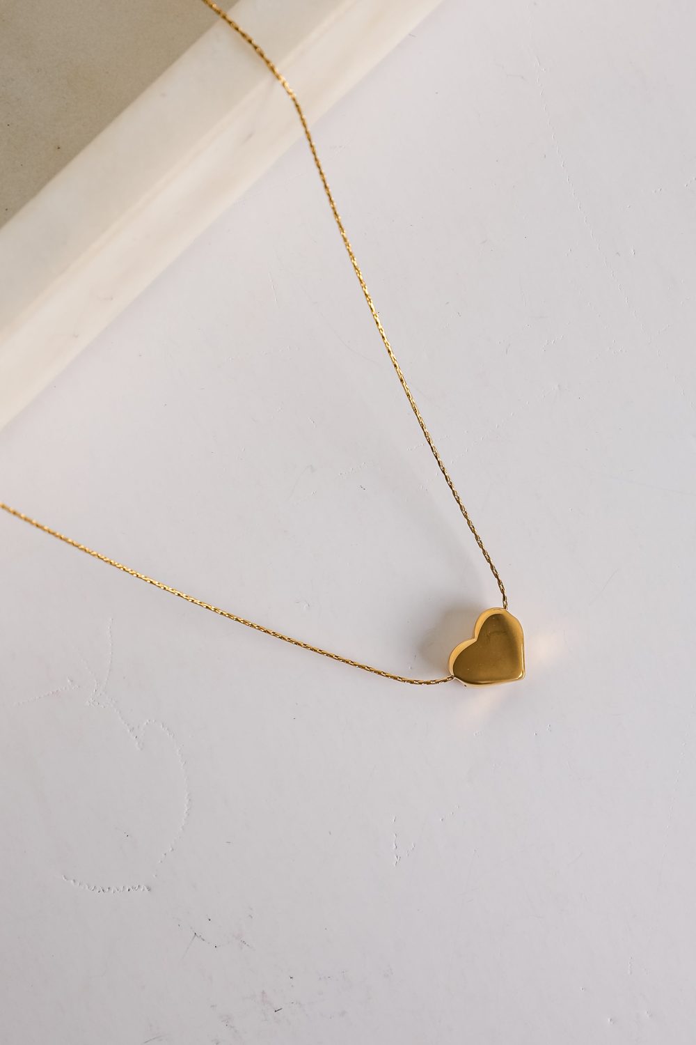 Abby Gold Heart Charm Necklace - Image 3