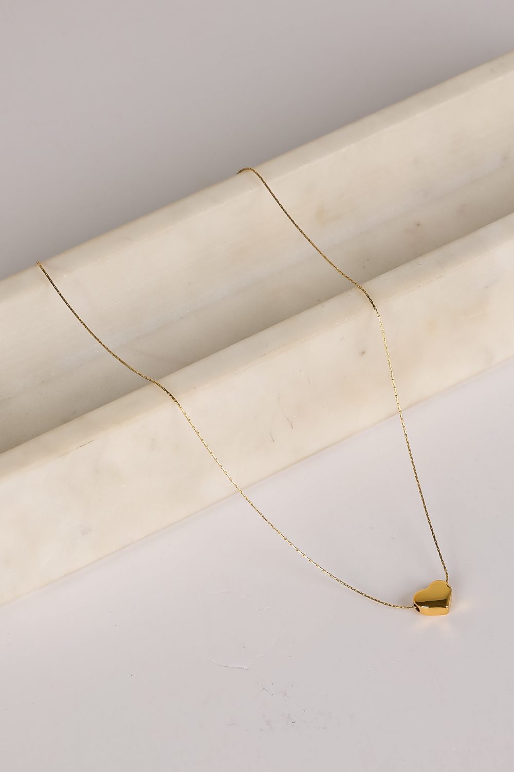 Abby Gold Heart Charm Necklace - Image 4