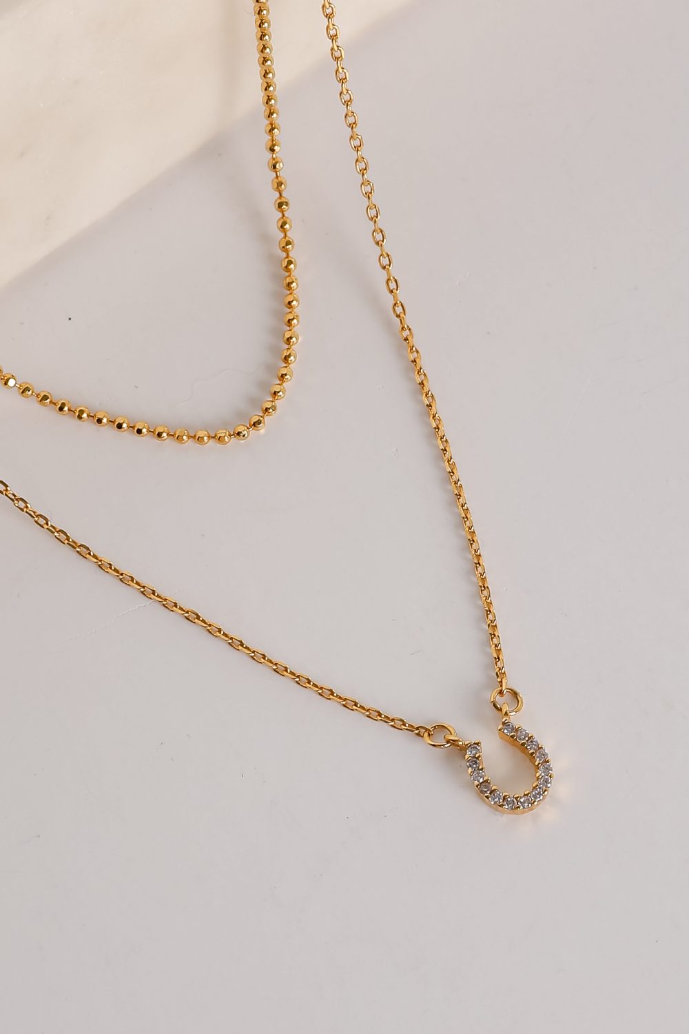Gabby Gold Horseshoe Charm Necklace - Image 3