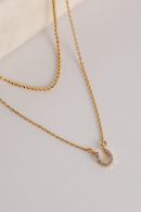 Gabby Gold Horseshoe Charm Necklace