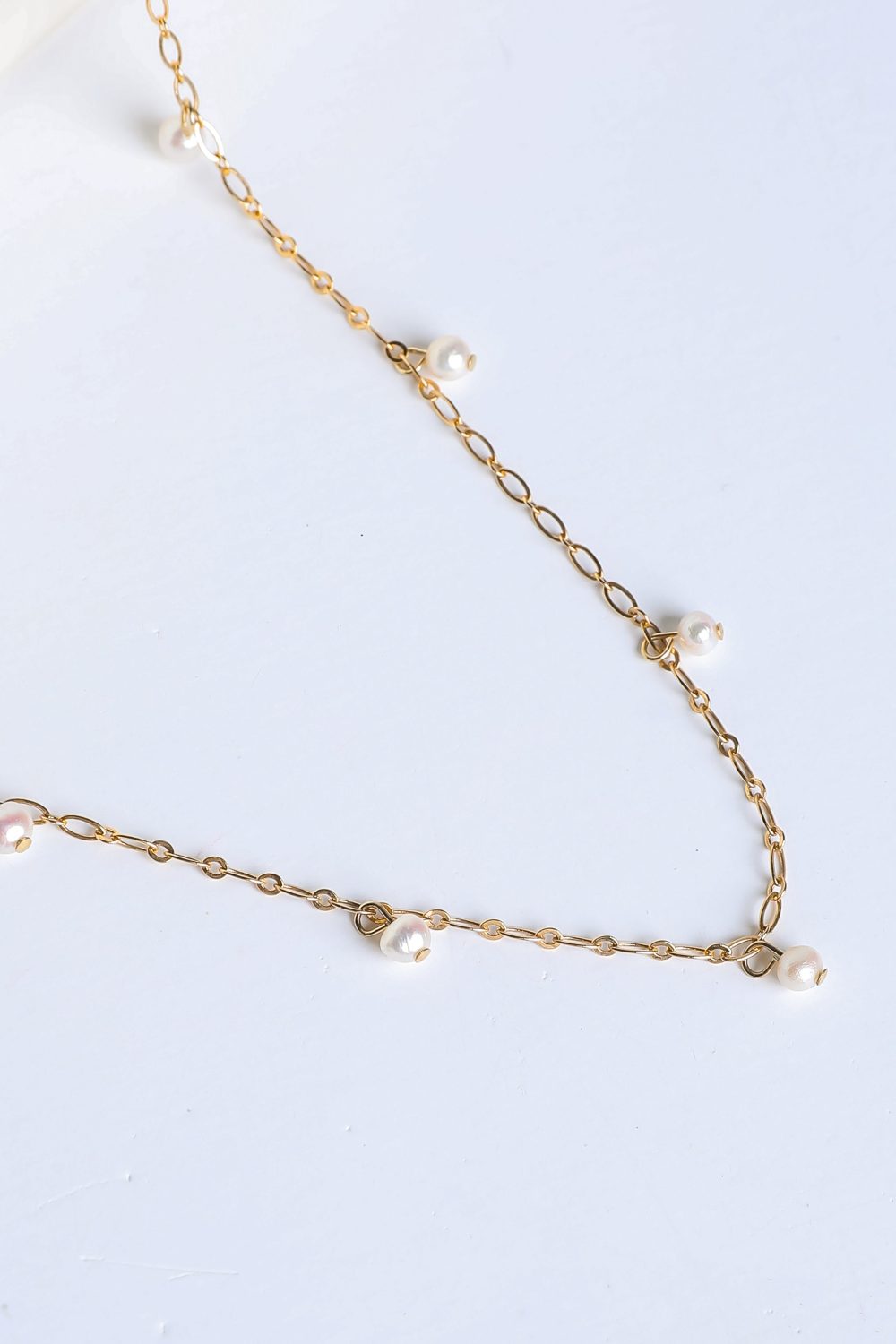 Taylor Gold Pearl Charm Necklace - Image 2