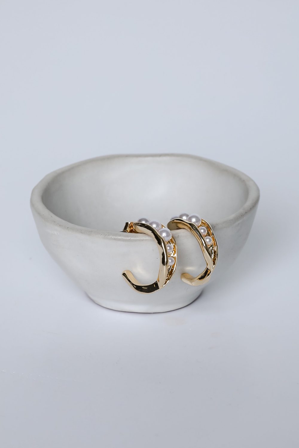 Adeline Gold Pearl Hoop Earrings - Image 2