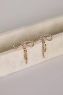 Kira Gold Rhinestone Bow Earrings