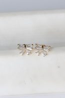 Madison Gold Rhinestone Bow Earrings