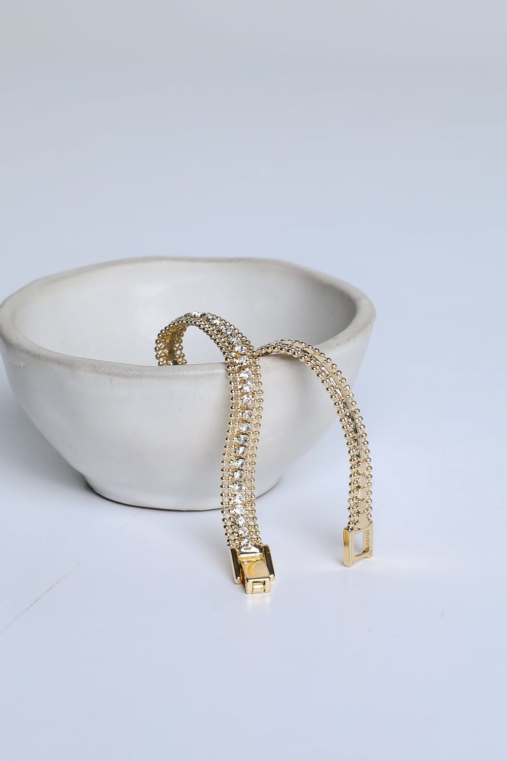 Eleanor Gold Rhinestone Bracelet - Image 2