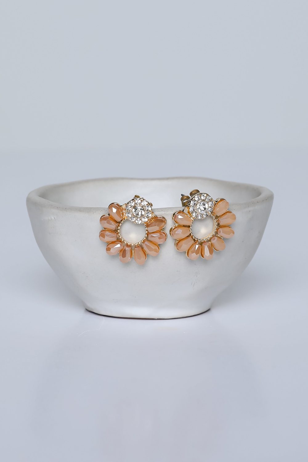 Audrey Gold Gemstone Circle Earrings - Image 2