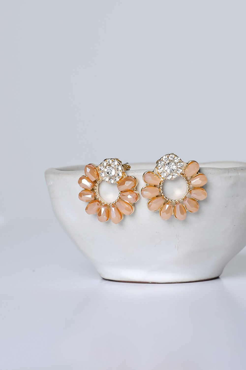 Audrey Gold Gemstone Circle Earrings - Image 3