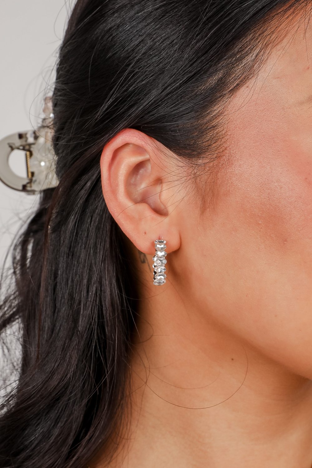 Alissa Gold Rhinestone Hoop Earring Set - Image 5