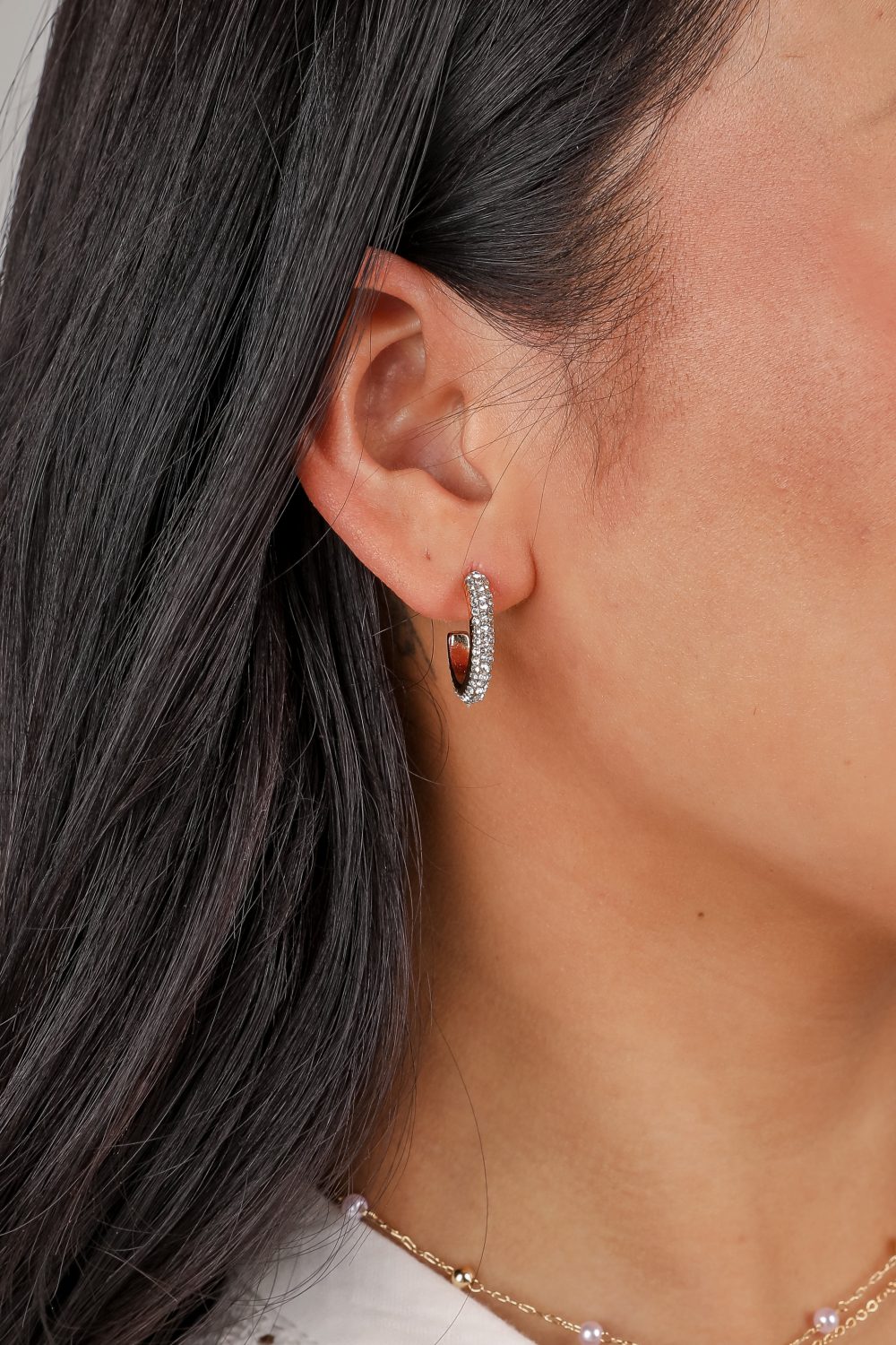 Alissa Gold Rhinestone Hoop Earring Set - Image 2