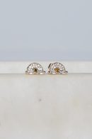 Ivy Gold Rhinestone Rainbow Stud Earrings