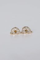 Ivy Gold Rhinestone Rainbow Stud Earrings