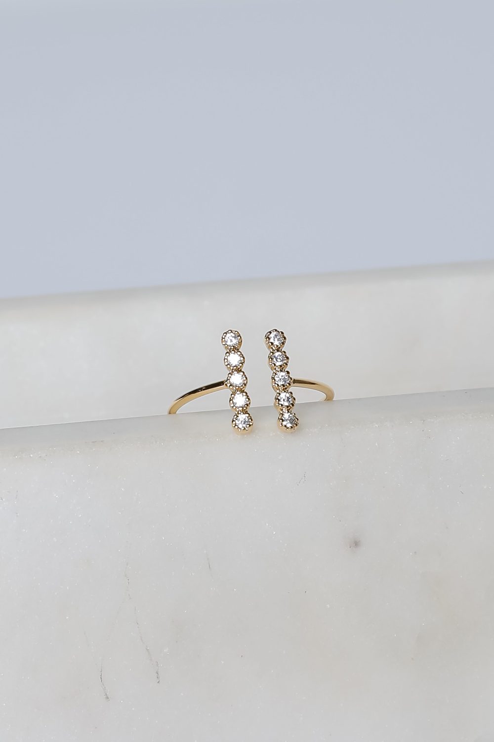Aria Gold Rhinestone Ring - Image 2