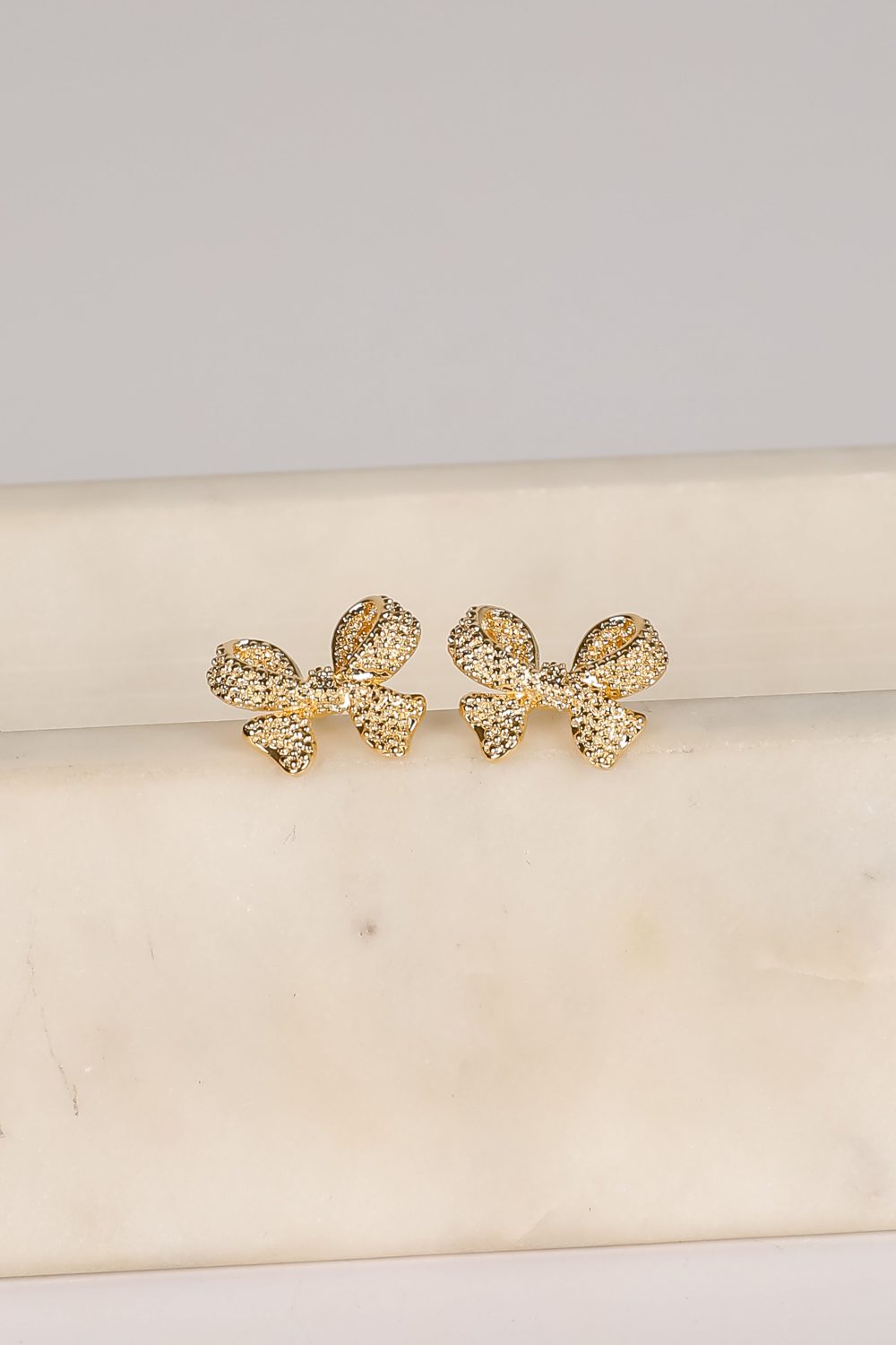 Mckenna Gold Bow Earrings - Image 2
