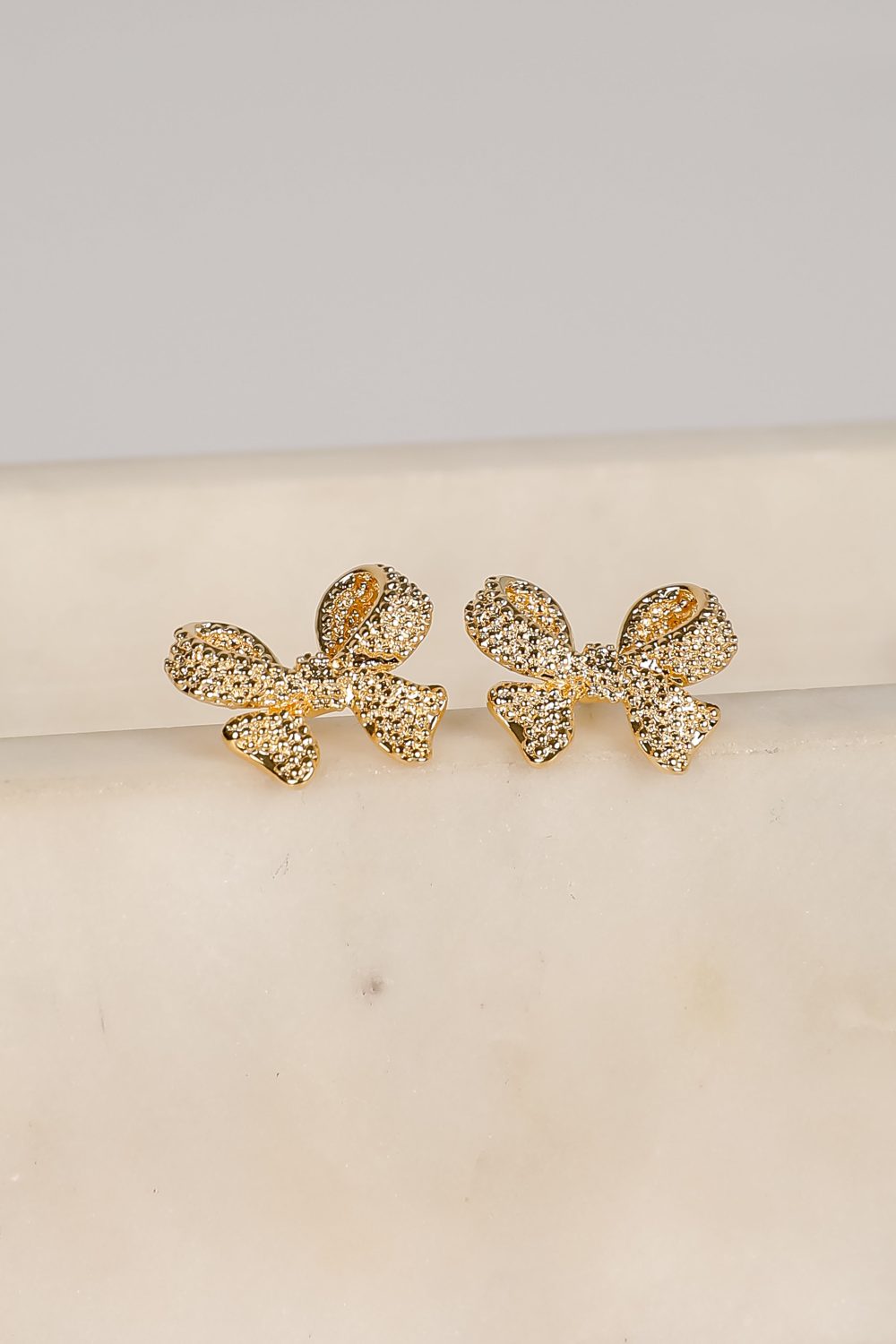 Mckenna Gold Bow Earrings - Image 3