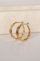 Lisa Gold Textured Hoop Earrings