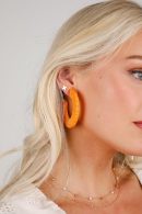 Alicia Orange Hoop Earrings