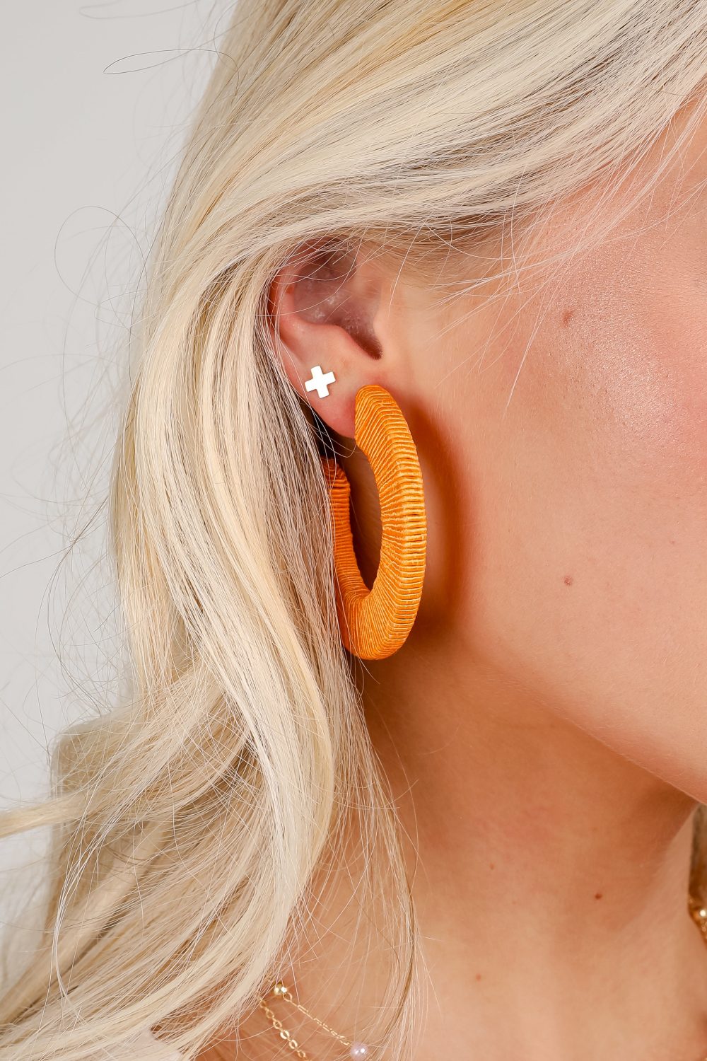 Alicia Orange Hoop Earrings - Image 2