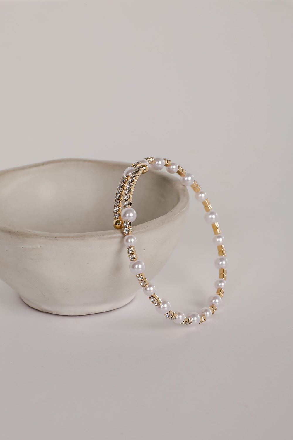 Chelsey Gold Pearl Cuff Bracelet - Image 5